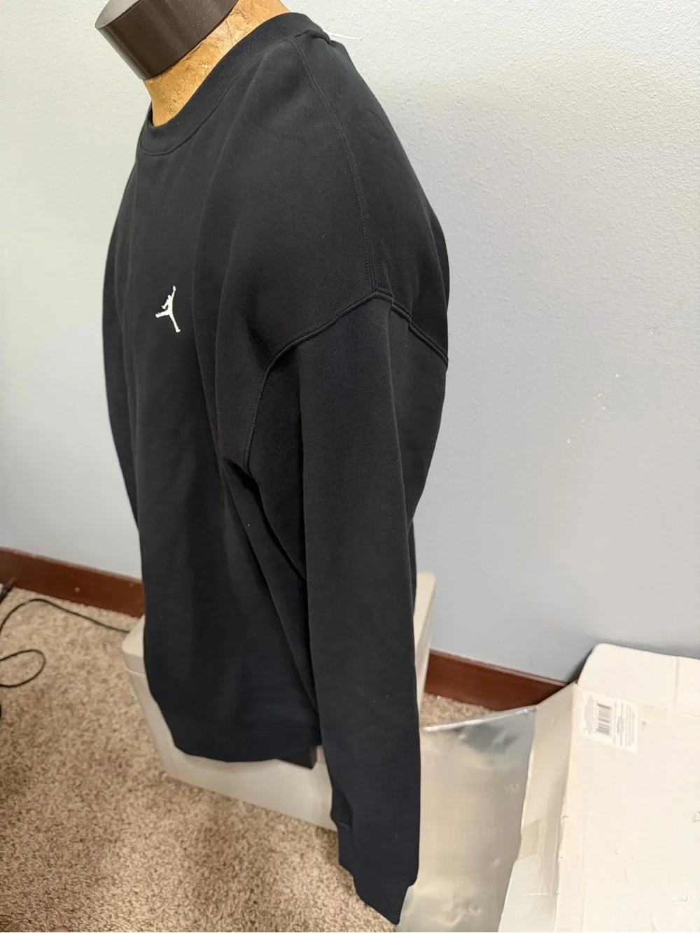 Jordan Black Crewneck with White Jumpman Chest Logo Mens XXL NWT